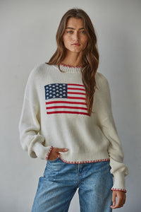 By Together America Flag Crew Sweater
