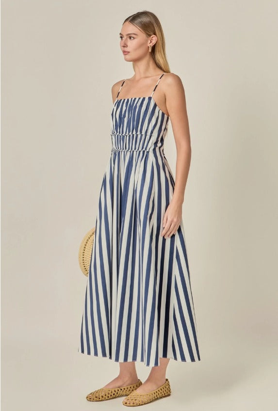 English Factory Striped Sleeveless Maxi Dress