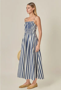 English Factory Striped Sleeveless Maxi Dress