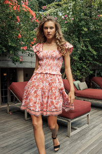 Caballero Kaila Woodblock Floral Dress