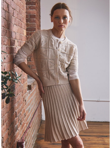 Autumn Cashmere Tile Stitch Cardigan