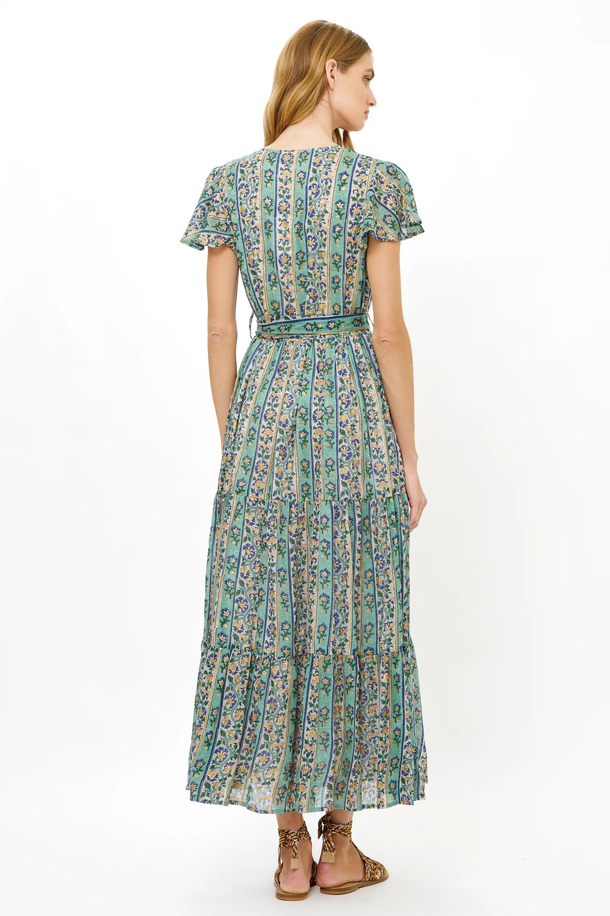 Oliphant V-Neck Maxi Dress Taj Aqua