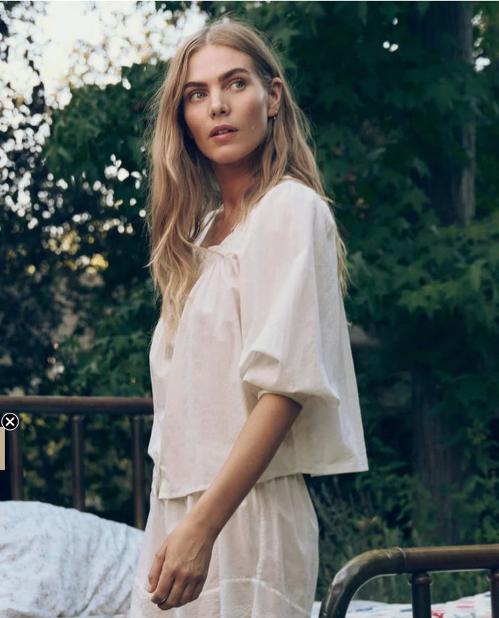 The Great Eyelet Button Sleep Top