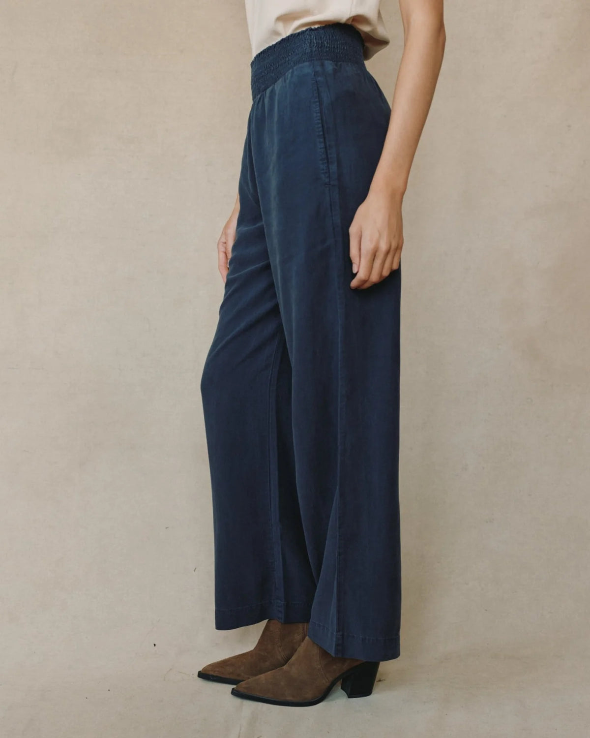 Bella Dahl Smocked Waist Wide Leg Pant