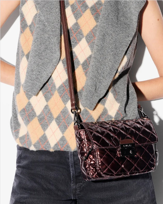 MZ Wallace Bordeaux Lacquer Crosby Lock Small Crossbody – Shop