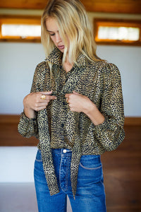 Emerson Fry Frankie Cheetah Silk Blouse