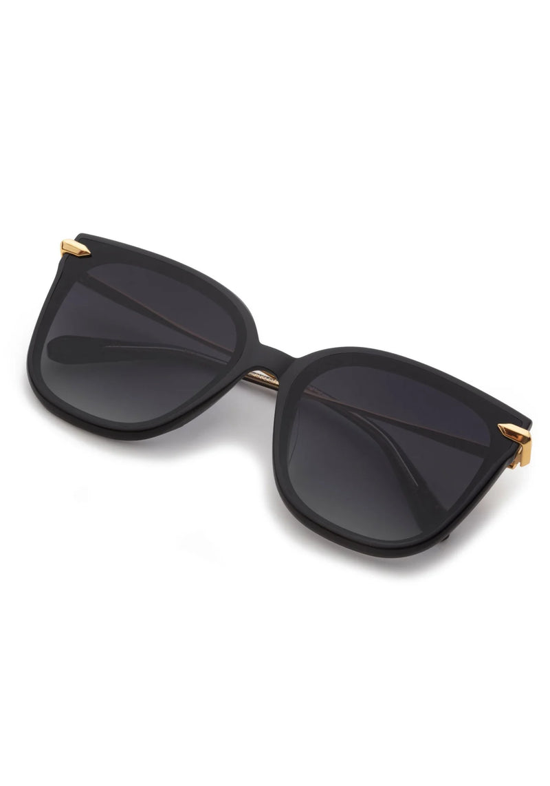 Krewe Dede Nylon Black + Black and Crystal 24K Sunglasses