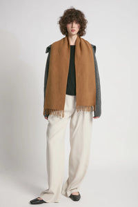 Look by M Wool Blend Fringe Trim Scarf
