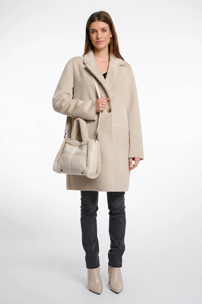 Rino & Pelle Jasha Small Faux Fur Leather Trim Shopper