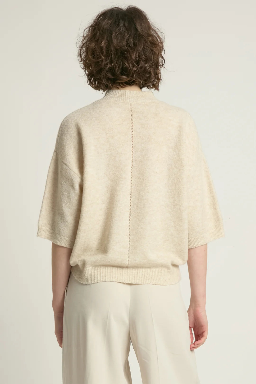 Common Knit Half Sleeve Mockneck Sweater