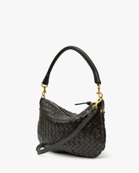 Clare V Petit Moyen Messenger Black Woven Bag