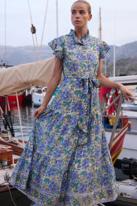 Oliphant Ruffle Collar Button Maxi Dress