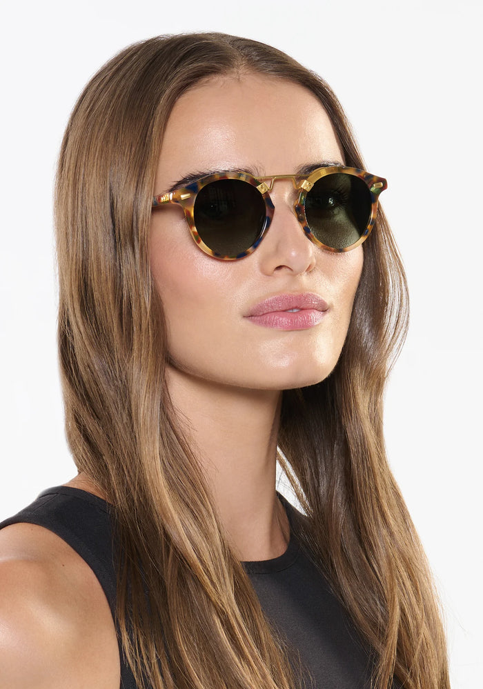 Krewe St. Louis Tuscan Tortoise 18K Polarized Sunglasses