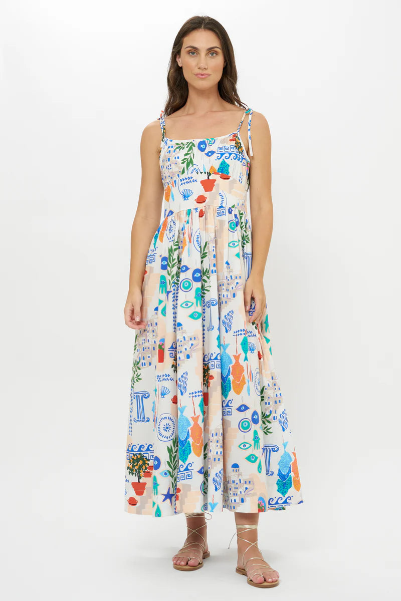 Oliphant Scarlett Corfu Print Maxi Dress