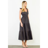 THML Tie Strap Circle Print Dress