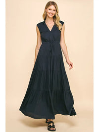 Pinch Sleeveless Tiered Maxi Dress
