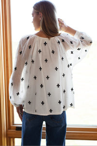 Emerson Fry Frances Embroidered Clover Blouse Final Clearance