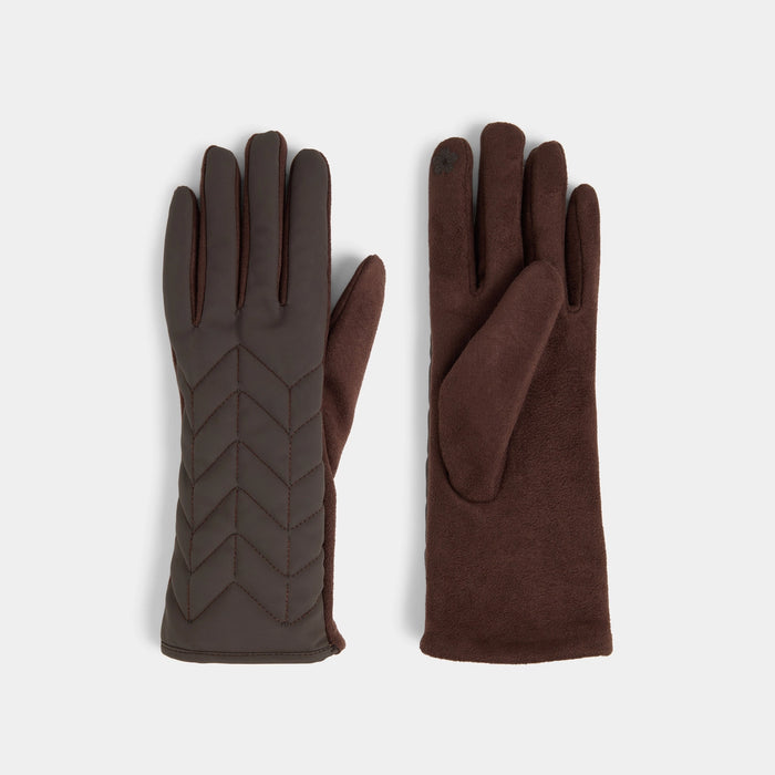 Coco & Carmen Matte Chevron Puffer Gloves