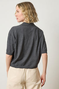 Lilla P Drop Shoulder Stripe Polo Sweater