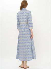 Oliphant Floral Print Maxi Shirt Dress