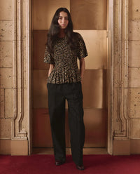 The Great Leopard Print Smocked Top