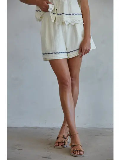 By Together Embroidered Short