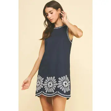 Pinch Floral Embroidered Midi Dress