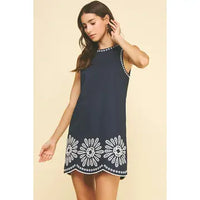 Pinch Floral Embroidered Midi Dress