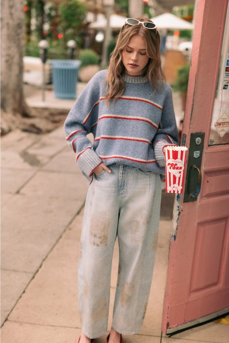 Miou Muse Stripe Crew Sweater