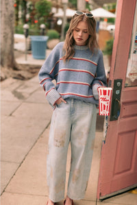 Miou Muse Stripe Crew Sweater