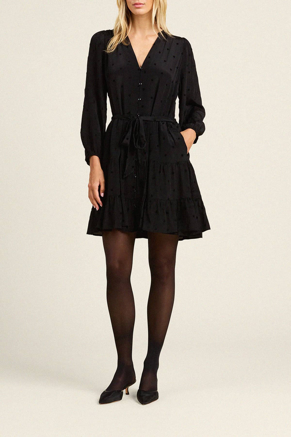 Trovata Birds of Paradis Celeste Polka Dot Dress