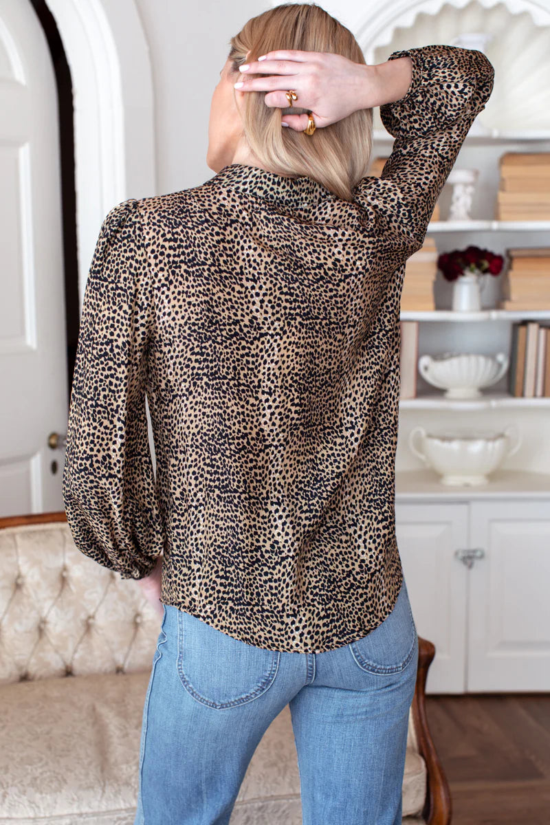 Emerson Fry Frankie Cheetah Silk Blouse