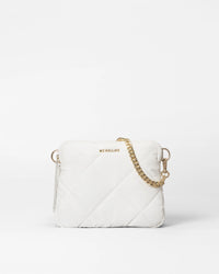 MZ Wallace Quilted Madison Crossbody Chalk Liquid