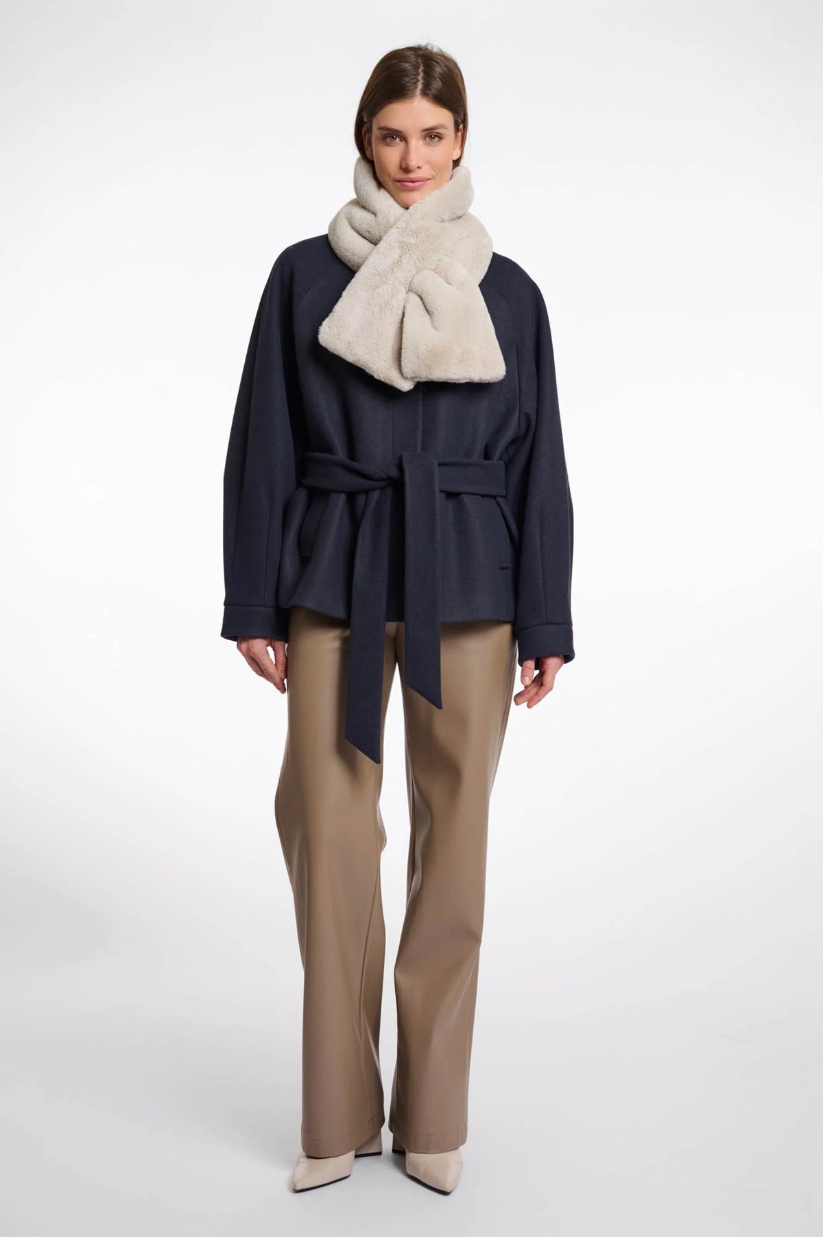 Rino & Pelle Stip Faux Fur Scarf