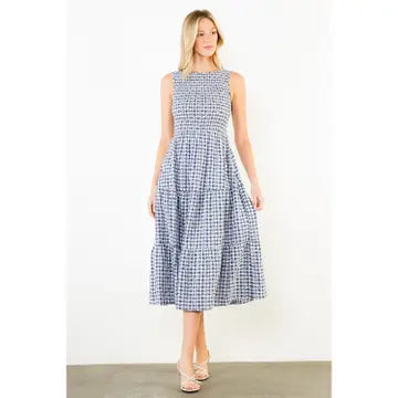 THML Sleeveless Gingham Dress