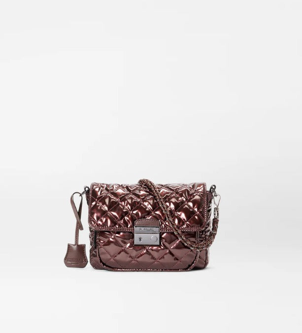 MZ Wallace Bordeaux Lacquer Crosby Lock Small Crossbody
