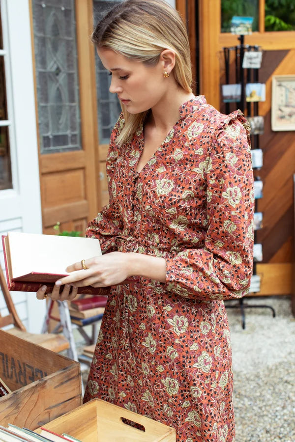 Emerson Fry Vintage Floral Stripe Dress