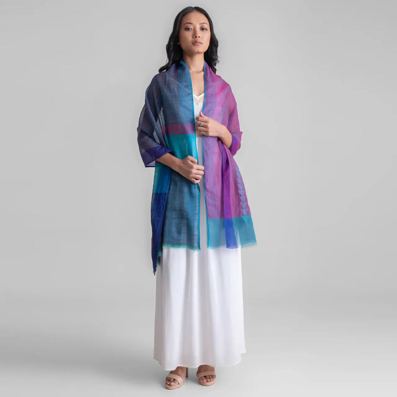 Sadhu Collective Silk Wool Jamdani Scarf