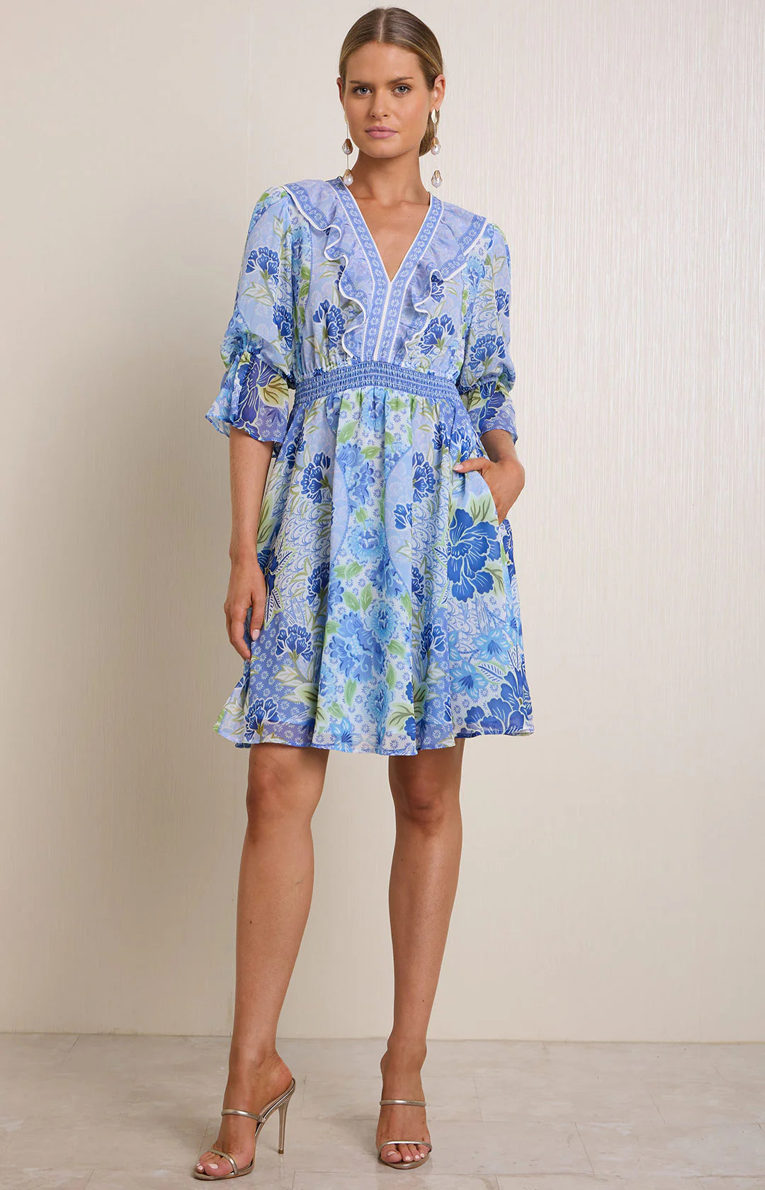 Hale Bob Tara Chiffon Floral Dress
