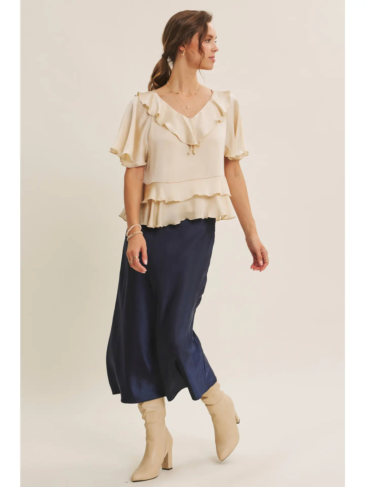 In February Silky Satin Bias Cut Maxi Skirt