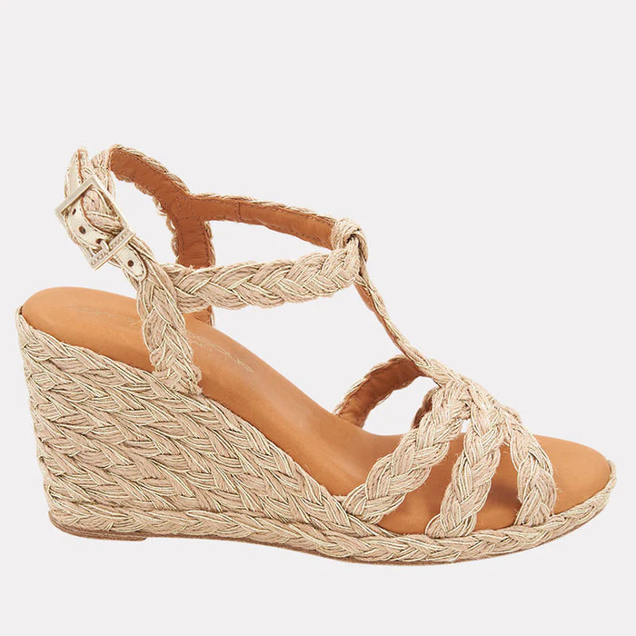 Andre Assous Madina Gold Thread Espadrille Wedge