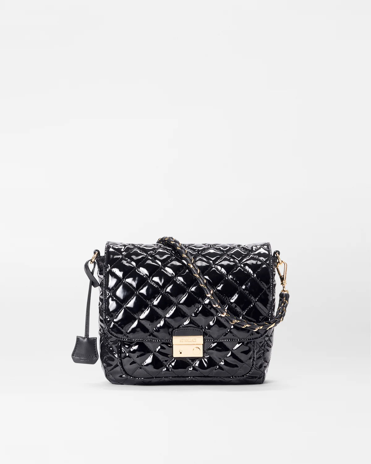 MZ Wallace Black Lacquer Medium Lock Crosby