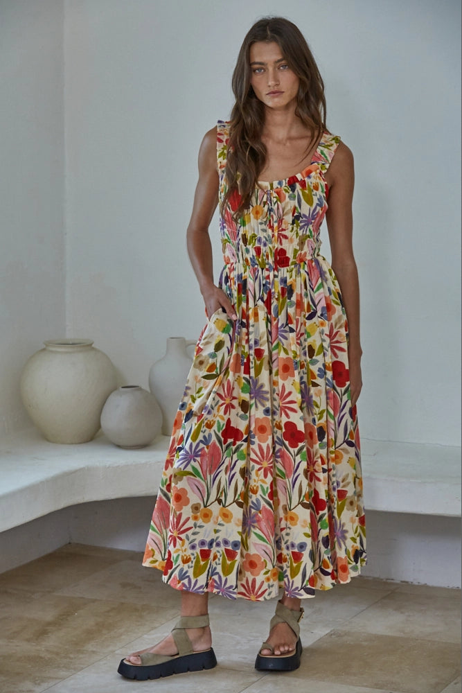 By Together Sleeveless Floral Print Dress
