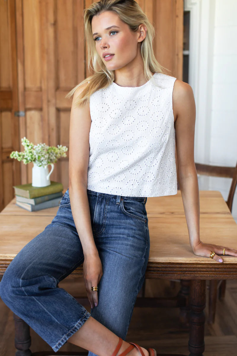 Emerson Fry Salt Eyelet Studio Top