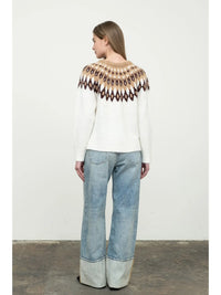 Moon River Fair Isle Crew Sweater