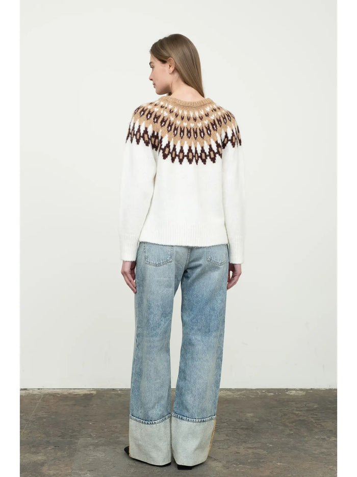 Moon River Fair Isle Crew Sweater