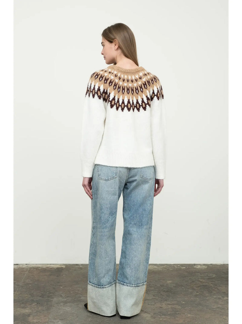 Moon River Fair Isle Crew Sweater