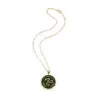 Jane Win Protect Original Pendant Coin in Green Enamel