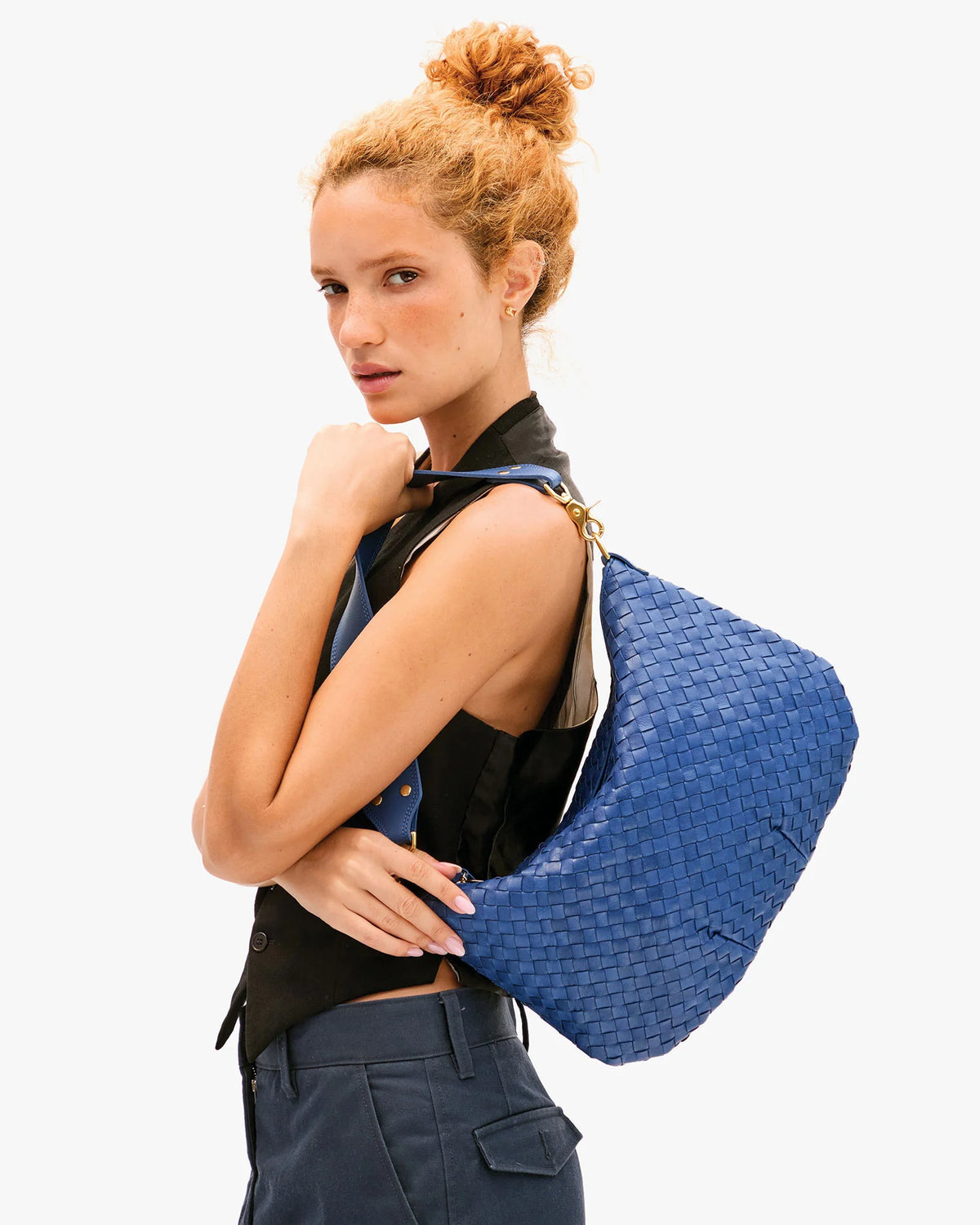 Clare V Moyen Messenger French Blue