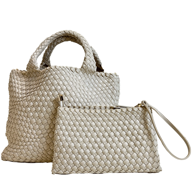 Ahdorned Lily Woven Neoprene Tote with Pouch